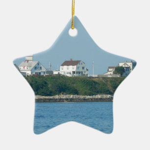Hampton strand - strandhus julgransprydnad keramik