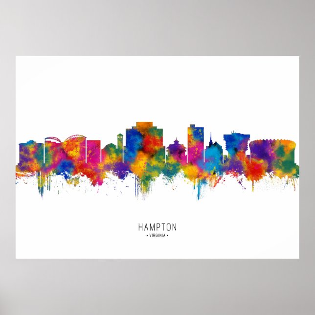 Hampton Virginia Skyline Poster (Framsidan)