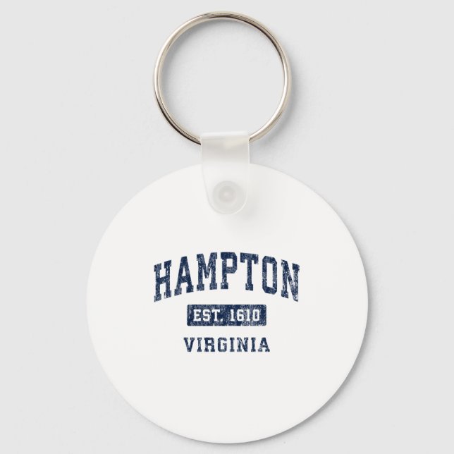 Hampton Virginia Va Vintage Established Srts Desig Nyckelring (Framsida)