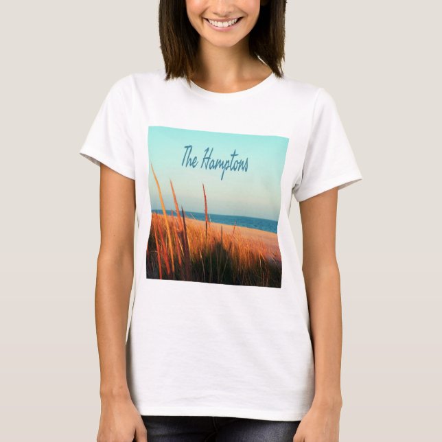 Hamptons Beach Long Island NewYork T Shirt (Framsida)