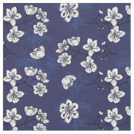 Hamptons Blue Blommigt Botanical Patterned Tyg
