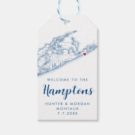 Hamptons Elegant Modern Navy Wedding Favor Presentetikett