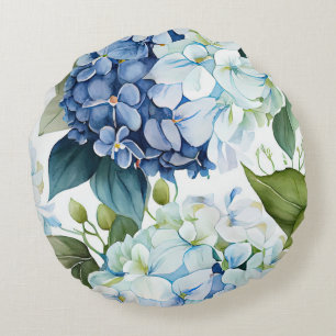Hamptons Hydrangeas Cushion Rund Kudde