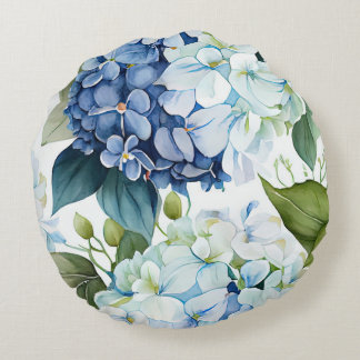 Hamptons Hydrangeas Cushion Rund Kudde
