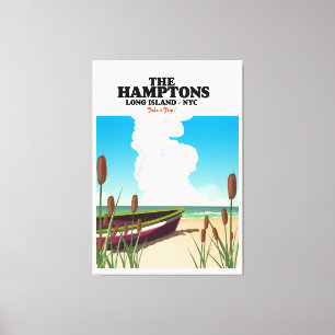 Hamptons Long Island NYC, reseaffisch. Canvastryck