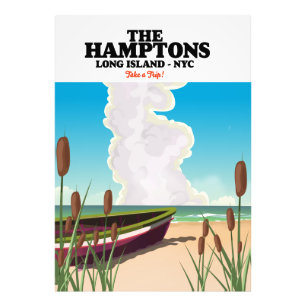 Hamptons Long Island NYC, reseaffisch. Fototryck