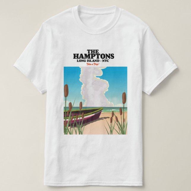 Hamptons Long Island NYC, reseaffisch. T Shirt (Design framsida)