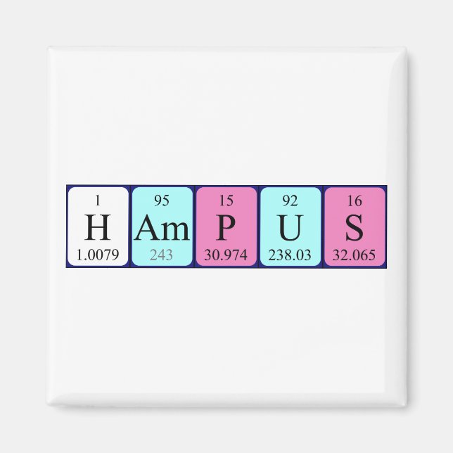 Hampus periodiskt återkommande magnet bord namn (Framsidan)