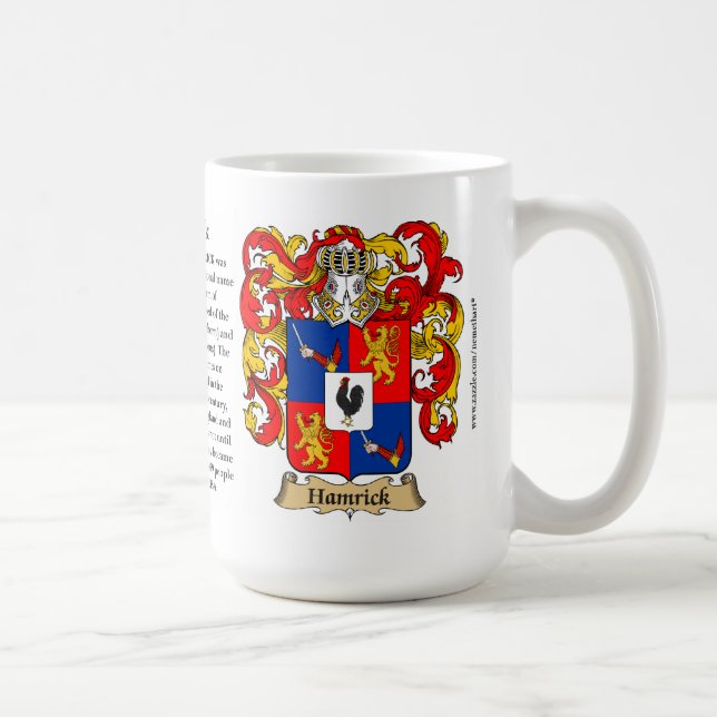 Hamrick, ursprung, det menande och vapenskölden kaffemugg (Höger)