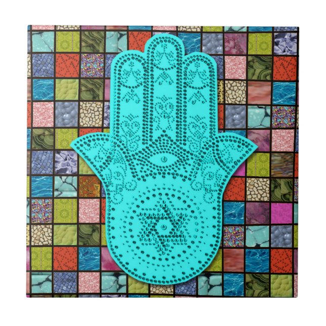 Hamsa Alef Kakelplatta (Framsidan)