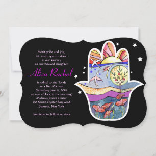 HAMSA BEAUTY Bat Mitzvah-inbjudan Inbjudningar