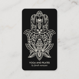Hamsa Black Hälsa spa masage yoga holistic Visitkort