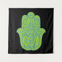 Hamsa Design Grönt och svart bakgrund