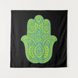 Hamsa Design Grönt och svart bakgrund
