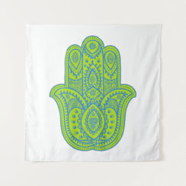 Hamsa Design Grönt och vit bakgrund