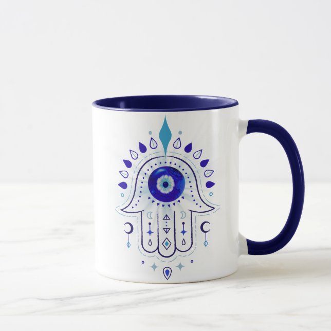 Hamsa Evil Öga Hand Mugg (Höger)
