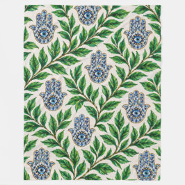 Hamsa Eye Botanisk Fleecefilt