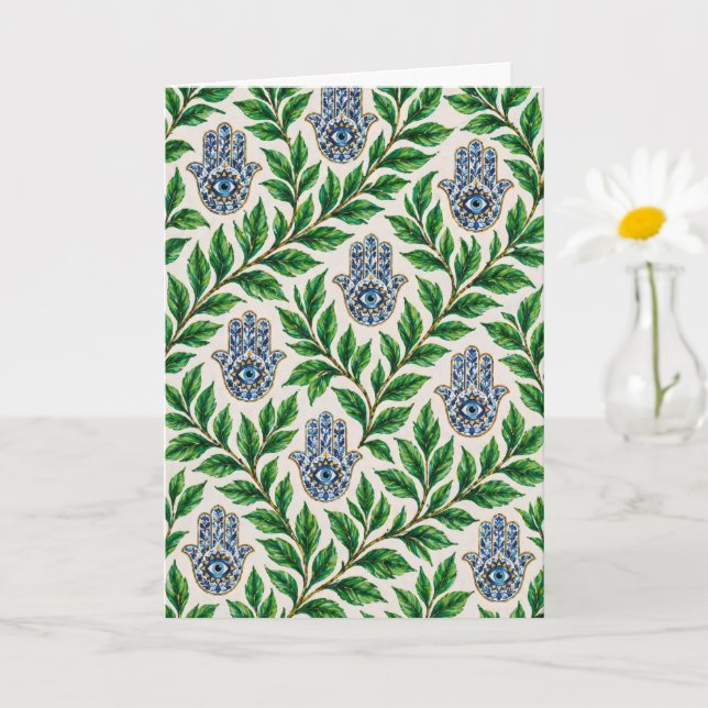 Hamsa Eye Botanisk Kort (Liten växt)