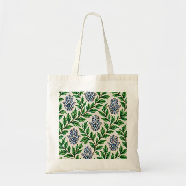 Hamsa Eye Botanisk Tygkasse (Framsidan)
