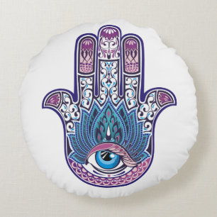 Hamsa Fatima räcker kudder Rund Kudde