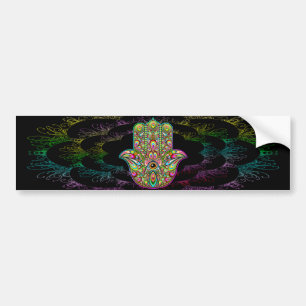 Hamsa Fatma Hand Psychedelic Art Bildekal