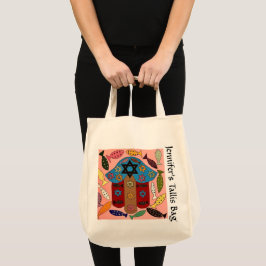 Hamsa & Fertility Fish Tallit Bag Tygkasse