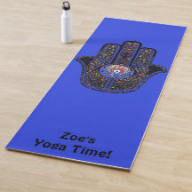 Hamsa för bra vibes Ditt namn Yoga Mat