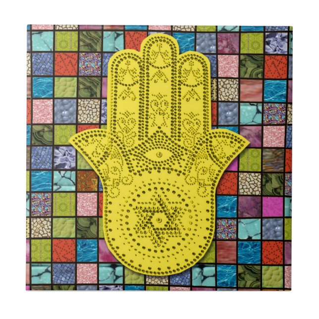 Hamsa Gimel Kakelplatta (Framsidan)
