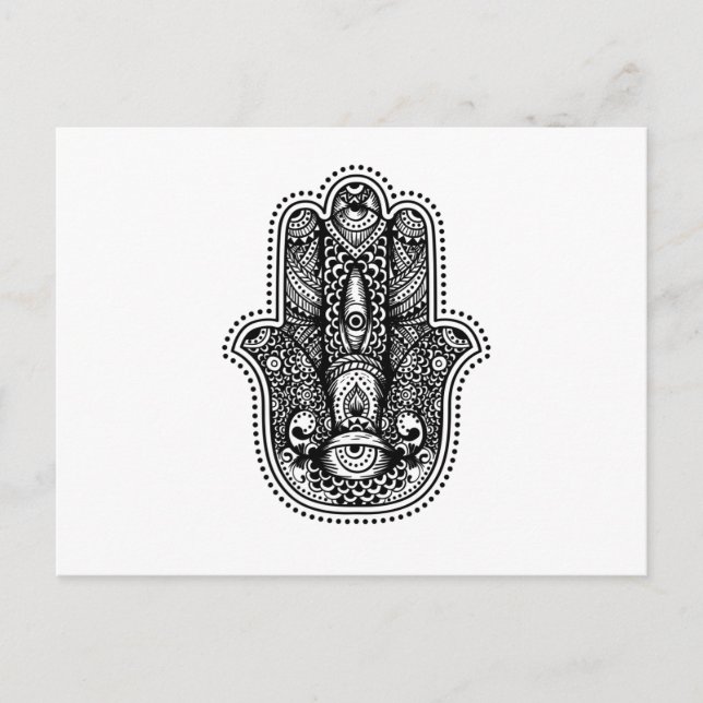Hamsa Goddens hand Vykort (Framsida)