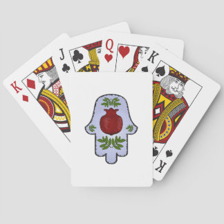 Hamsa, granatäppel, ljusblått, glasaktigt zazz casinokort