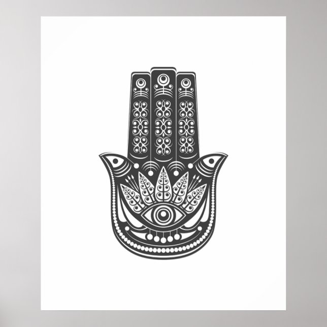 Hamsa hand andlig, den geometriska ondskans öga-me poster (Framsidan)