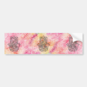 HAMSA Hand av Fatima-symbol amulett Henna blommig Bildekal