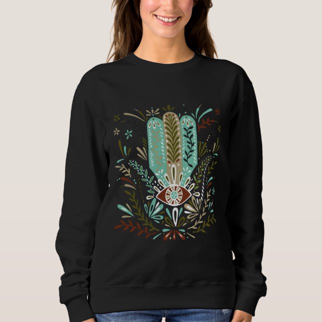 Hamsa Hand - Earth Palette T Shirt (Framsida)