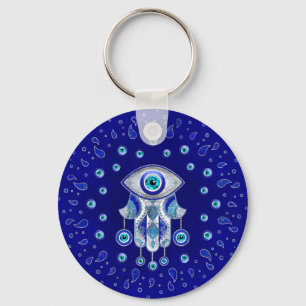 Hamsa Hand-Evil Öga Amulet Nyckelring