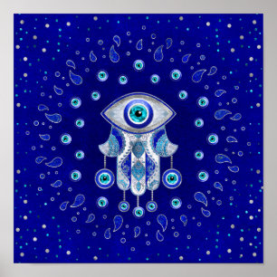 Hamsa Hand-Evil Öga Amulet Poster