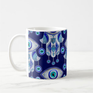 Hamsa Hand-Evil Öga Mönster Kaffemugg
