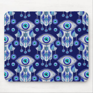 Hamsa Hand-Evil Öga Mönster Musmatta