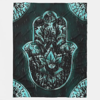 Hamsa Hand Fatima Evil Öga Art Fleecefilt
