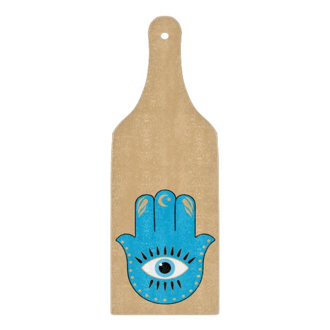Hamsa Hand grekiska Evil Öga Blue (Framsidan)