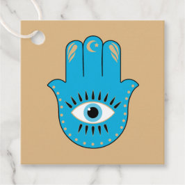 Hamsa Hand grekiska Evil Öga Blue Gåvor Etiketter