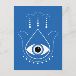 Hamsa Hand grekiska Evil Öga Blue Vykort
