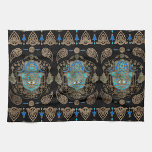 Hamsa Hand-Hand av Fatima Ornament Kökshandduk