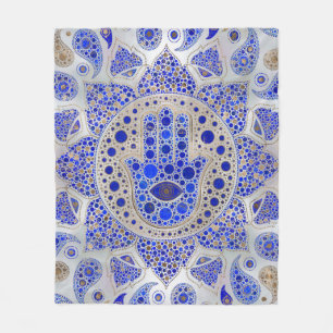 Hamsa Hand-Hand av Fatima på Pearl Mor Fleecefilt