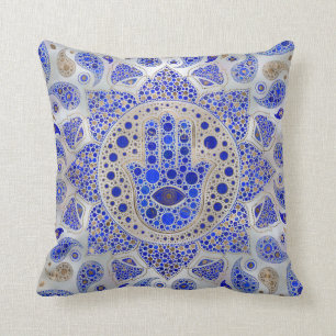Hamsa Hand-Hand av Fatima på Pearl Mor Kudde
