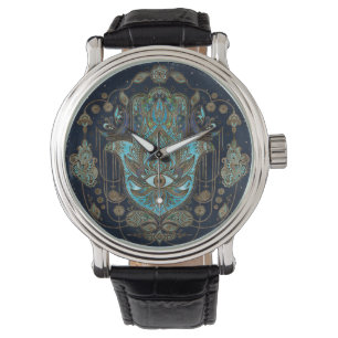 Hamsa Hand-Hand - Fatima Blue Gemstones Armbandsur