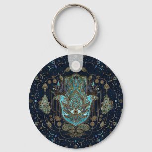 Hamsa Hand-Hand - Fatima Blue Gemstones Nyckelring