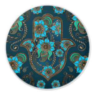 Hamsa Hand - Hand of Fatima Blommigt Ornament Knopp