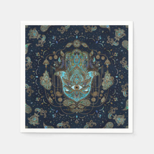 Hamsa Hand - Hand of Fatima Blue Gemstones Pappersservett