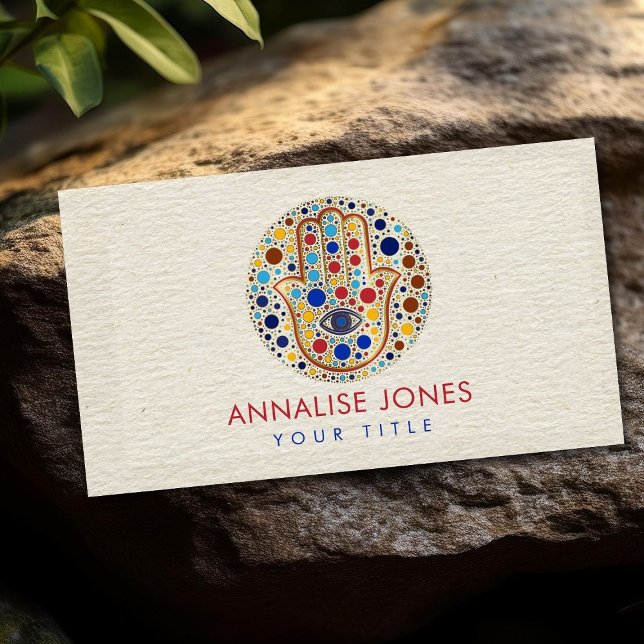 Hamsa Hand-Hand of Fatima Dot Art Visitkort (Skapare uppladdad)