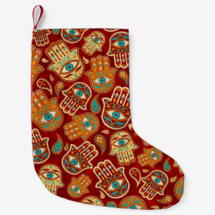 Hamsa Hand - Hand of Fatima Teal Terracotta Liten Julstrumpa